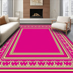 Vibrant Pink and Yellow Geometric Rug