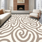 Taupe Swirl Abstract Pattern Rug