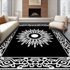 Intricate Sunburst with Geometric Frame Rug