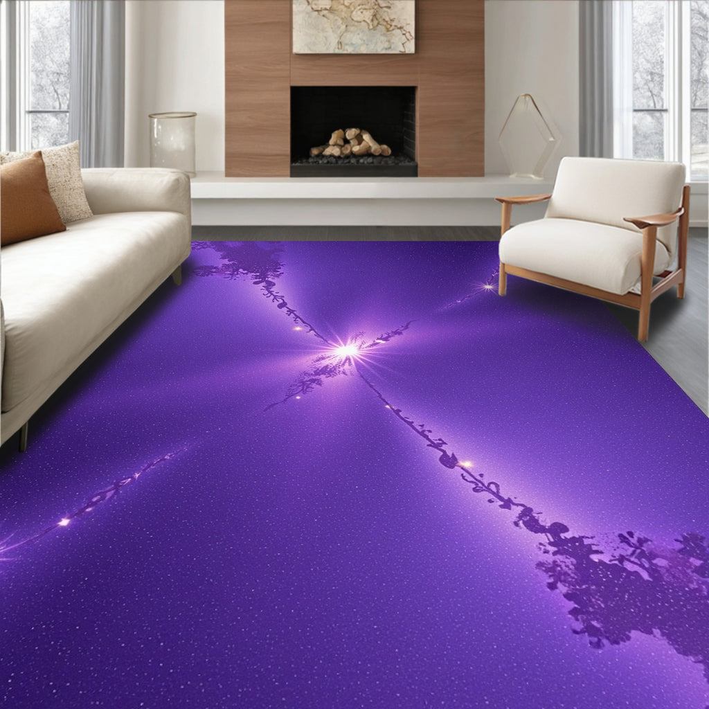 Cosmic Starburst Celestial Pattern Rug