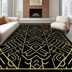 Art Deco Geometric Yellow Lines Rug