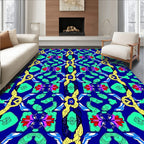 Bold Abstract Floral Stripes Rug