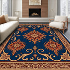 Earthy Floral Sunburst Inspired Pattern Rug