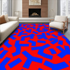Bold Blue Abstract Shapes Rug