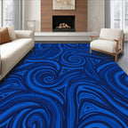 Midnight Blue Swirl Tribe Rug
