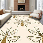 Neutral Toned Insect Pattern Rug