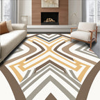 Geometric Earth Tones Maze Design Rug