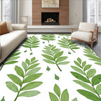 Green Leafy Botanical Pattern Rug