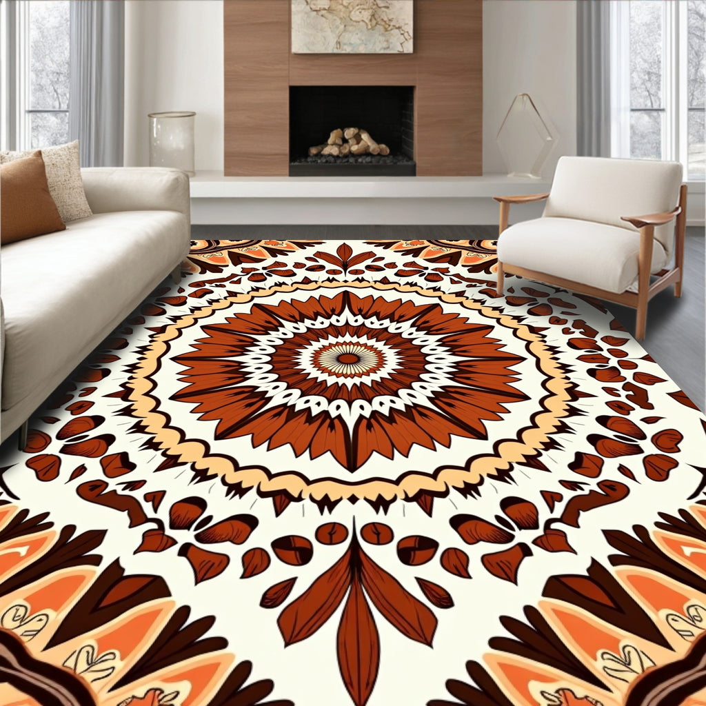 Earth Tone Medallion Art Rug