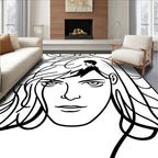 Figurative Abstract Line Art Pattern Rug
