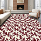 Classic Scrollwork Pattern in Burgundy Rug
