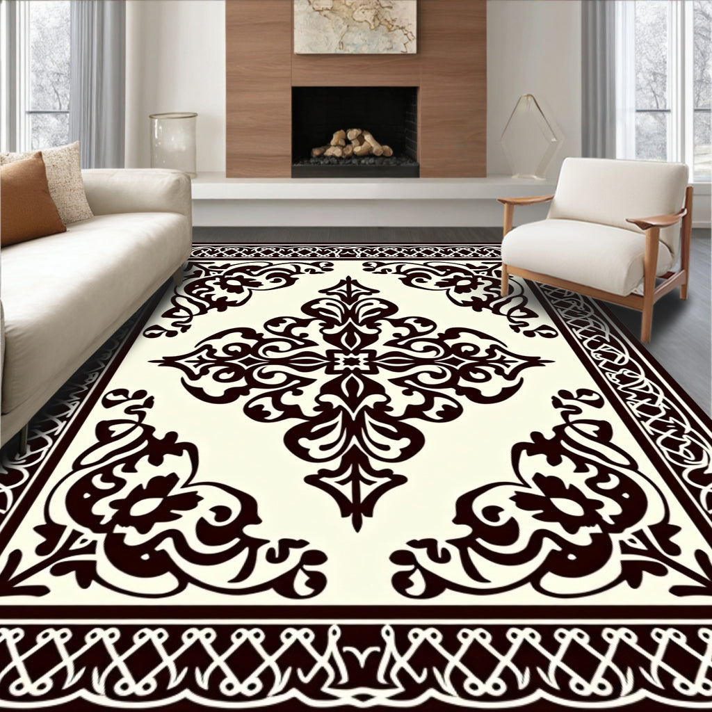 Intricate Swirls Central Motif Rug
