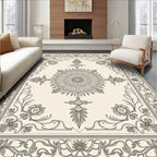 Ornate Floral And Sunburst Pattern Rug