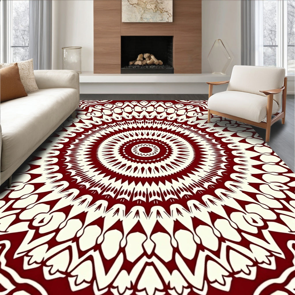 Intricate Mandala Jewel Tone Design Rug