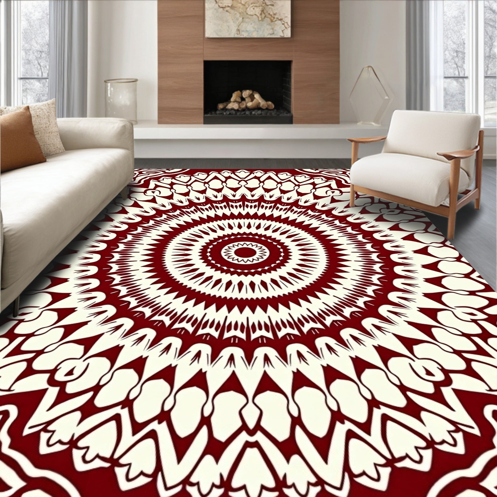 Intricate Mandala Jewel Tone Design Rug