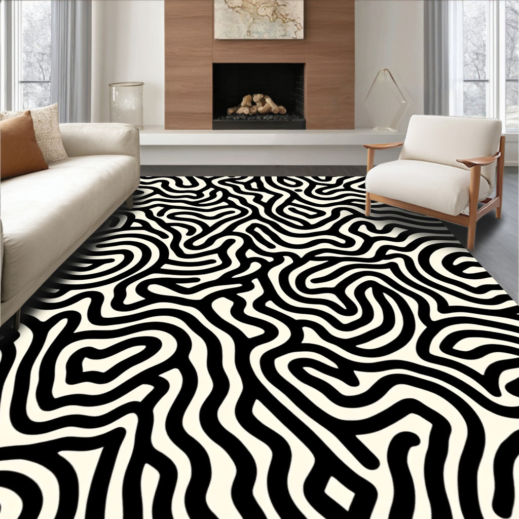 Organic Bold Line Abstract Pattern Rug