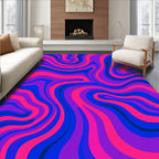 Groovy Swirls Pink Blue Pattern Rug