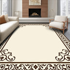 Ornate Damask Floral Frame Design Rug