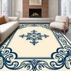Ornate Floral Border Design Rug