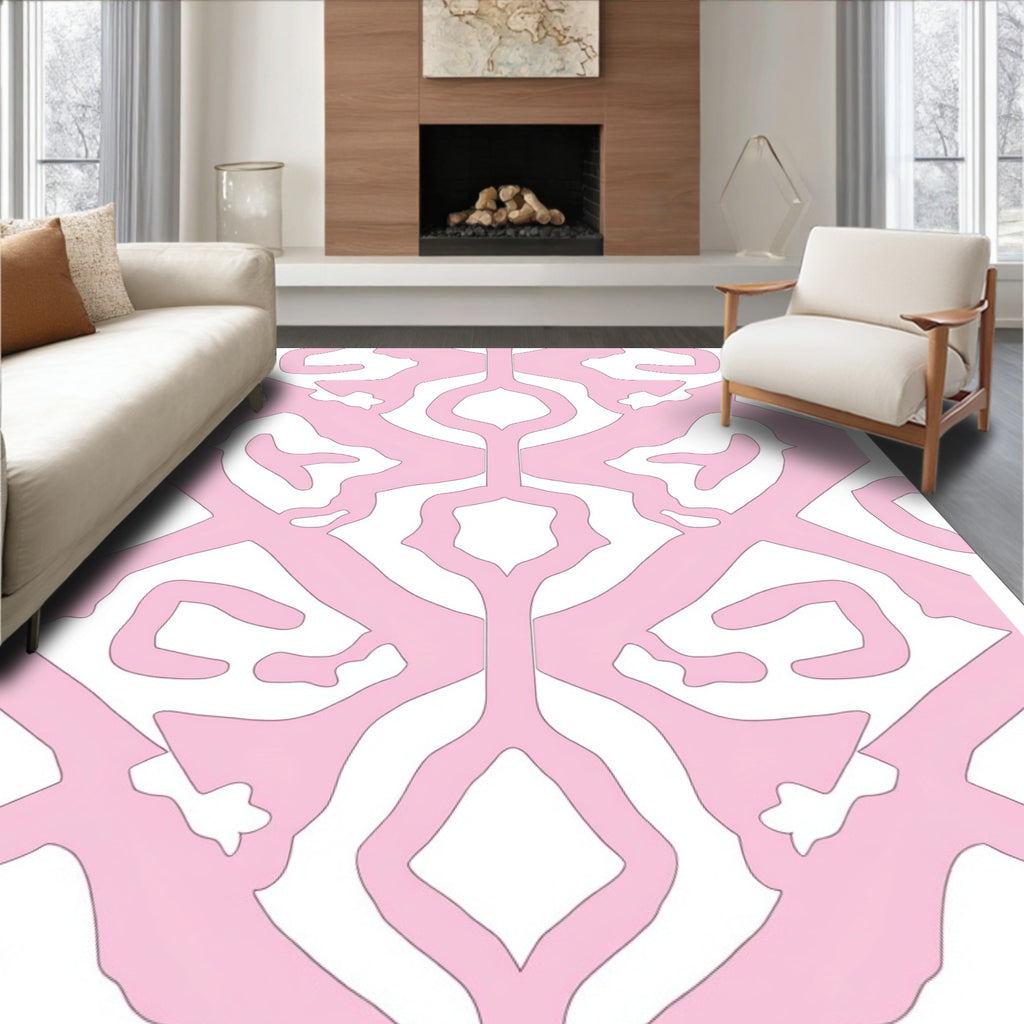 Pink Abstract Organic Pattern Rug