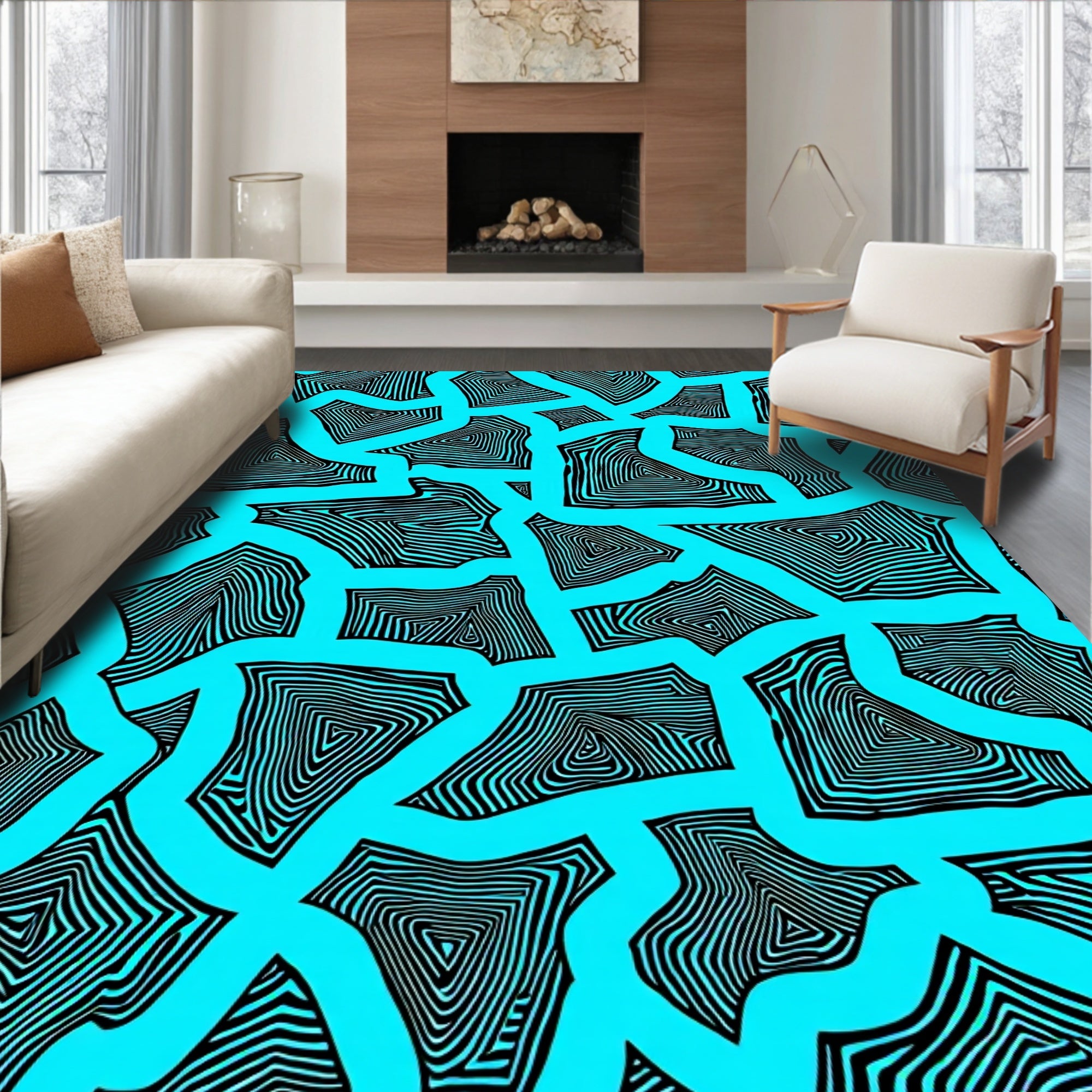 Bold Geometric Abstract Pattern Rug