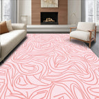 Abstract Pink Swirls Pattern Rug