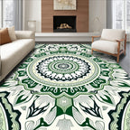Green Floral Mandala Pattern Rug
