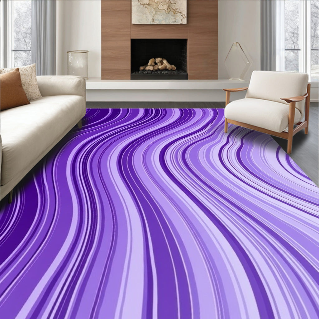 Amethyst Marble Swirl Abstract Rug