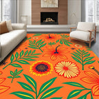 Vibrant Tropical Floral Pattern Rug