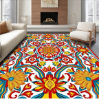 Vibrant Floral Mandala Pattern Rug