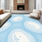 Abstract Blue White Agate Pattern Rug