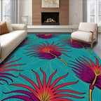 Exotic Palm Leaf Tropical Pattern Rug