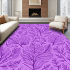 Amethyst Floral Outline Composition Rug