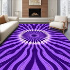 Purple Radial Floral Pattern Rug