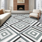 Geometric Diagonal Diamond Pattern Rug