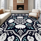 Bold Floral Medallion Design Rug
