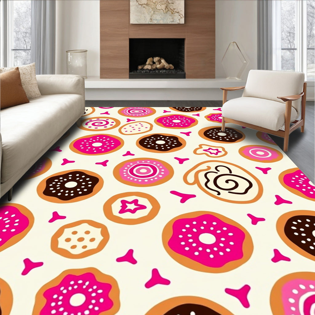 Fun Donut Pattern Delight Rug