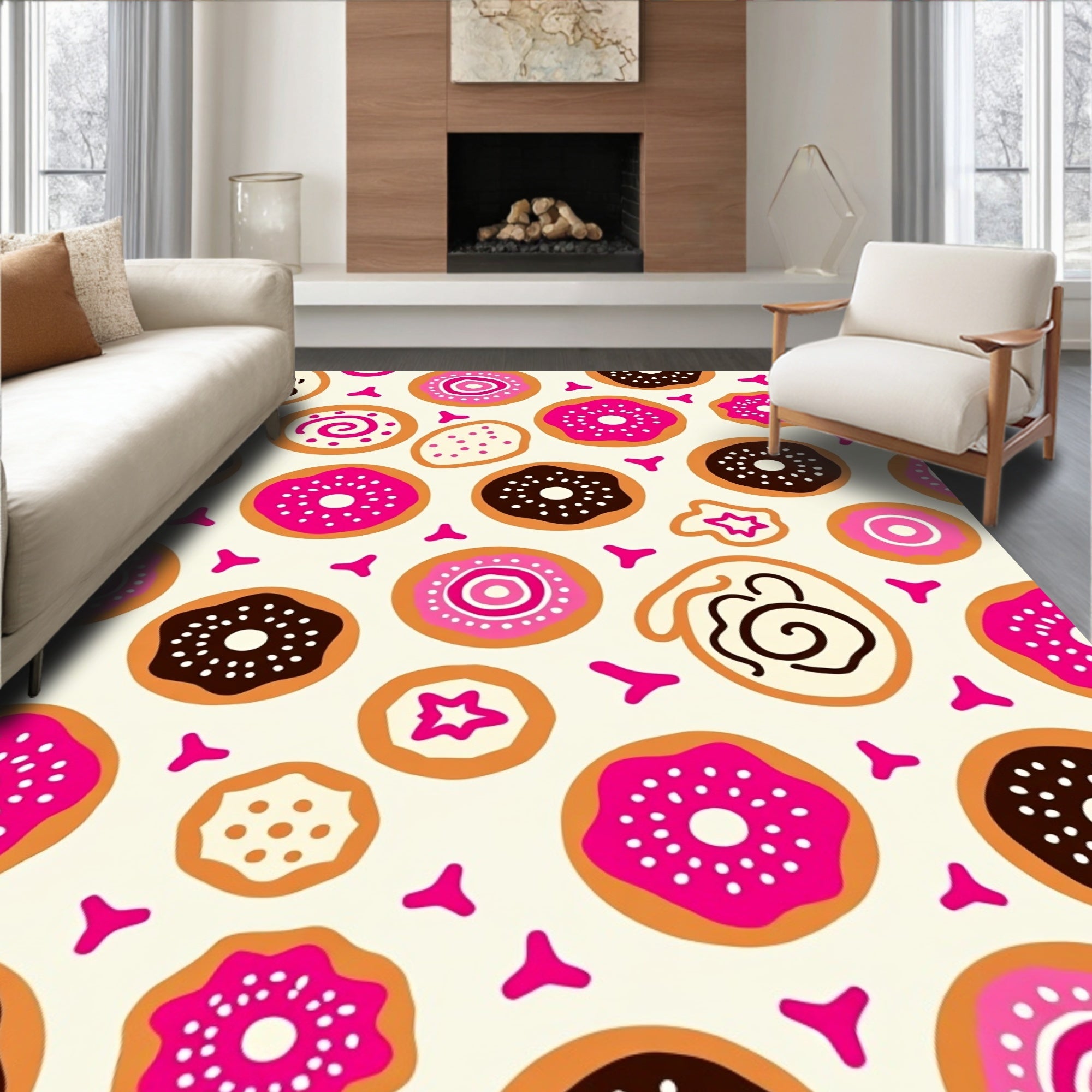 Fun Donut Pattern Delight Rug