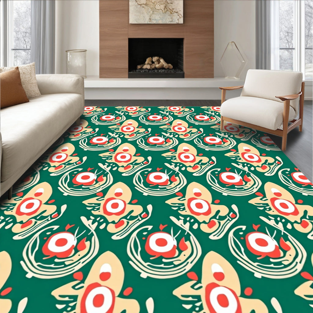 Abstract Floral Whimsical Pattern Rug