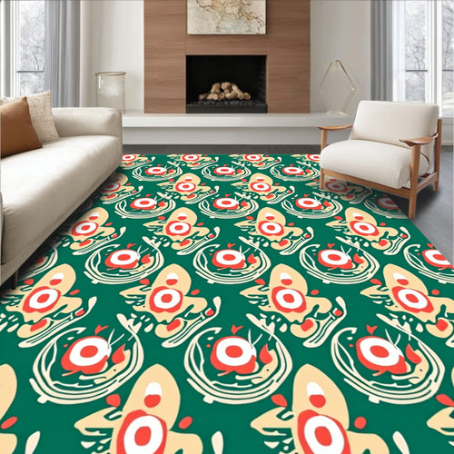 Abstract Floral Whimsical Pattern Rug