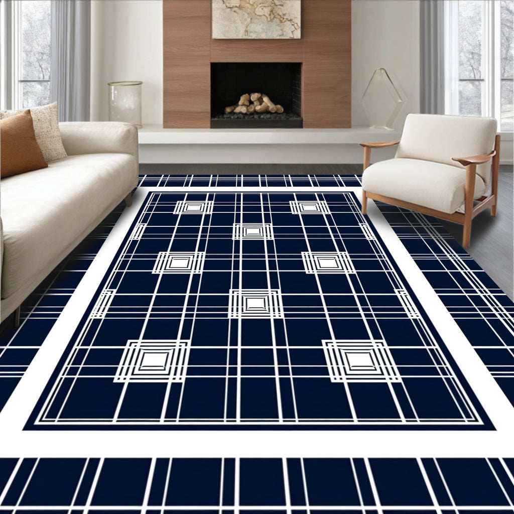 Geometric Gradient Square Pattern Rug