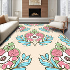 Pastel Floral Damask Pattern Rug