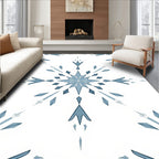 Cool Gray Snowflake Starburst Rug