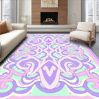 Pastel Floral Swirls Pattern Rug