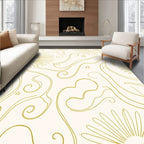Golden Swirls Sunburst Pattern Rug