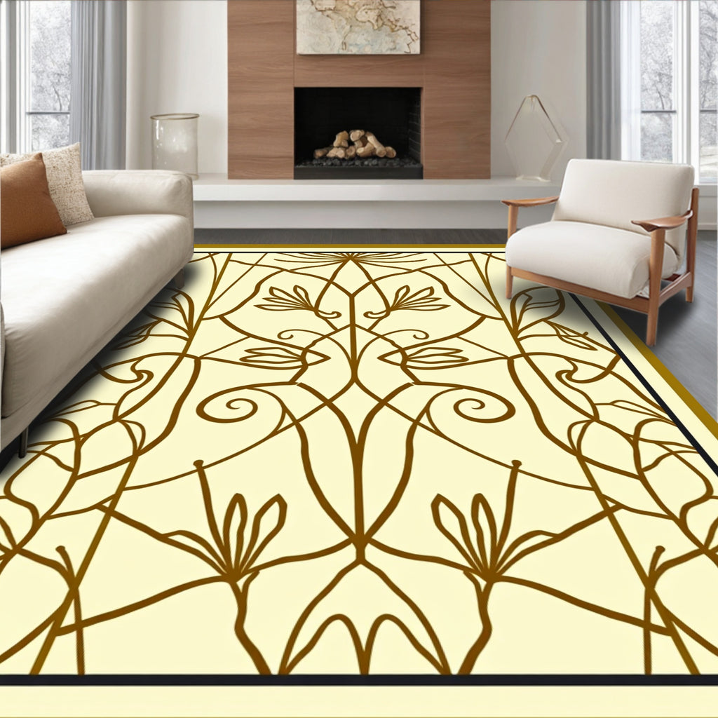 Art Nouveau Floral Vine Pattern Rug