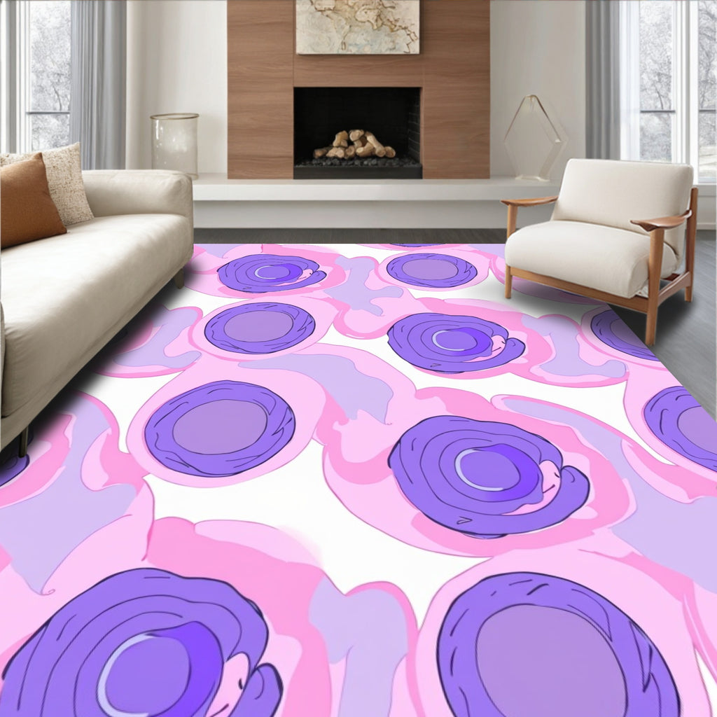 Pink And Purple Abstract Swirl Rug
