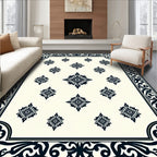 Intricate Dark Floral Motif Pattern Rug