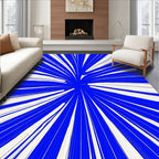Radiating Blue And Cream Lines Rug