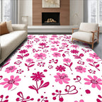 Pink Floral Blossom Pattern Rug